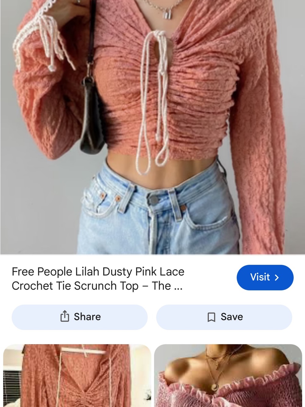 Free People Rust Textured Ruched Long-Sleeve Top - Picture 3 of 4
